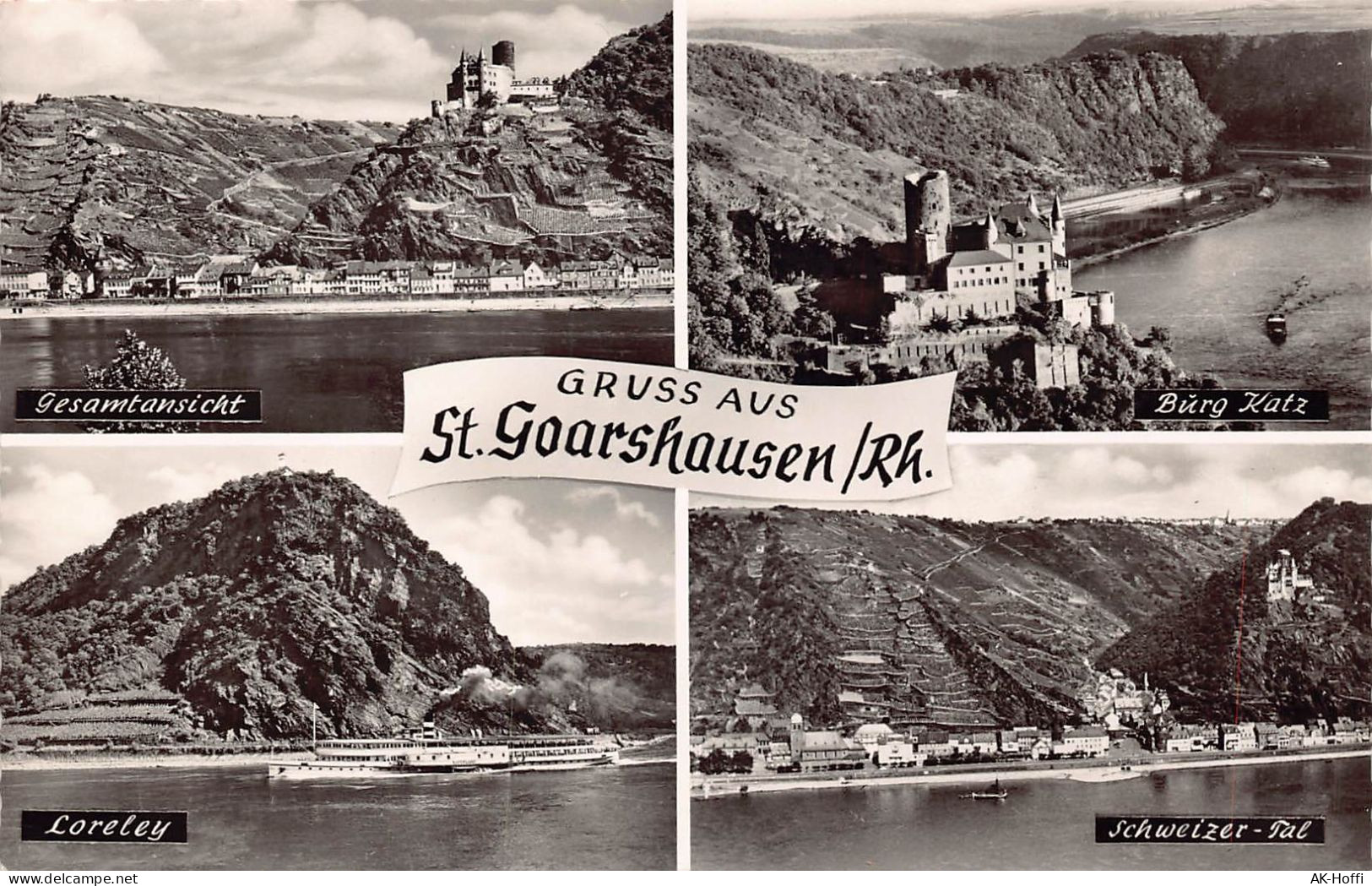 St. Goarshausen Am Rhein - Gesamtansicht, Burg Katz, Loreley, Schweizer-Tal (2810) - St. Goar