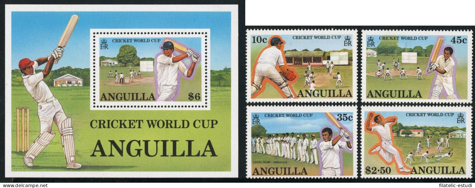 DEP3  Anguilla  Nº 698/01 + HB 78  Deportes Cricket MNH - Anguilla (1968-...)
