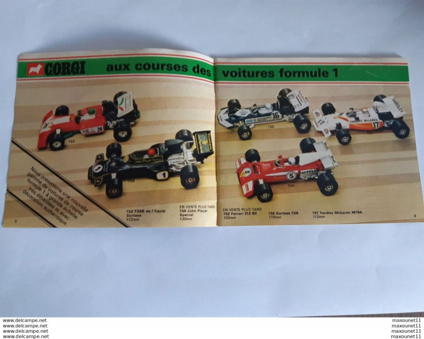 Catalogue Corgi 1973 - Voitures - Camions - Tracteurs - Dragsters , Formule 1 , Northampton ... Lot400 . - Frankrijk