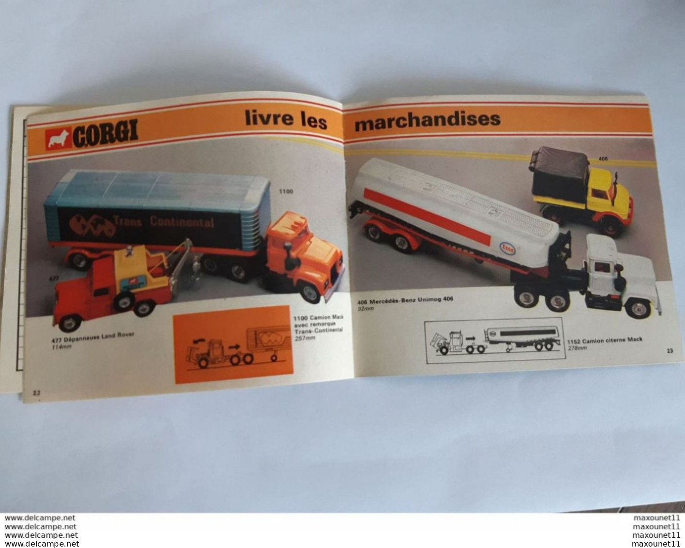 Catalogue Corgi 1973 - Voitures - Camions - Tracteurs - Dragsters , Formule 1 , Northampton ... Lot400 .