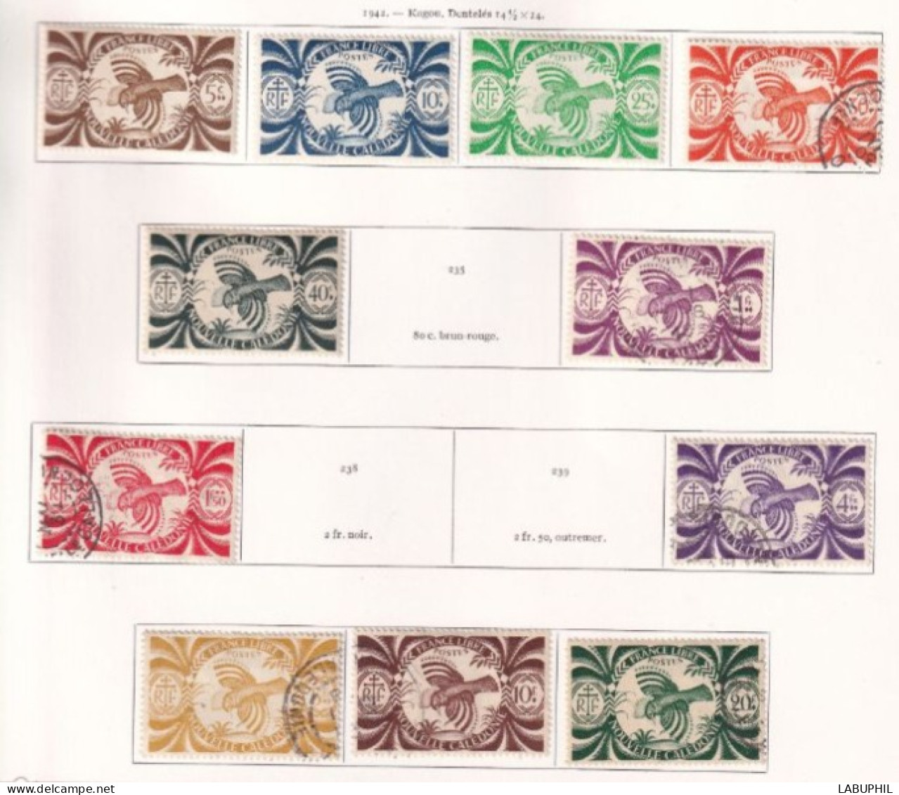 NOUVELLE CALEDONIE  Dispersion D'une Collection D'oblitérés Used Et Mlh 1942 - Used Stamps