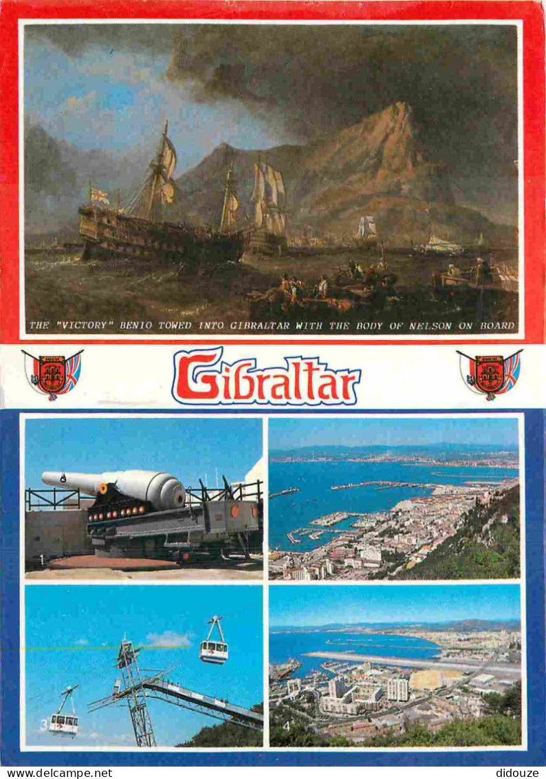 Gibraltar - Multivues - Téléphérique - Canon - CPM - Voir Scans Recto-Verso - Gibraltar