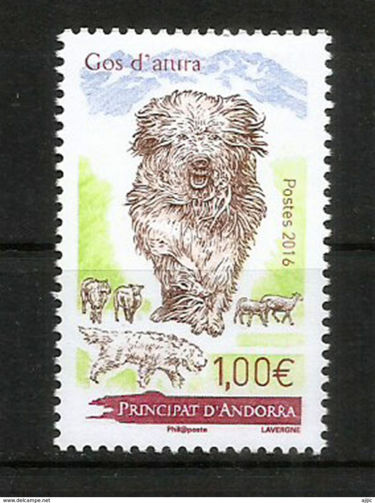 ANDORRA. LE CHIEN DE BERGER,  Un Timbre Neuf ** Année 2016 - Unused Stamps