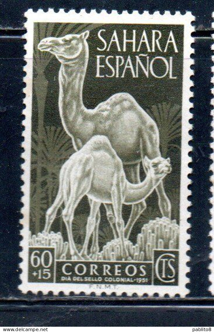 SAHARA ESPAÑOL SPANISH SPAGNOLO 1951 STAMP DAY DIA DEL SELLO 60c + 15c MLH - Spanische Sahara