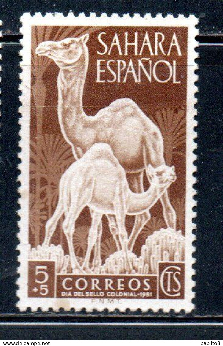 SAHARA ESPAÑOL SPANISH SPAGNOLO 1951 STAMP DAY DIA DEL SELLO 5c + 5c MLH - Sahara Espagnol