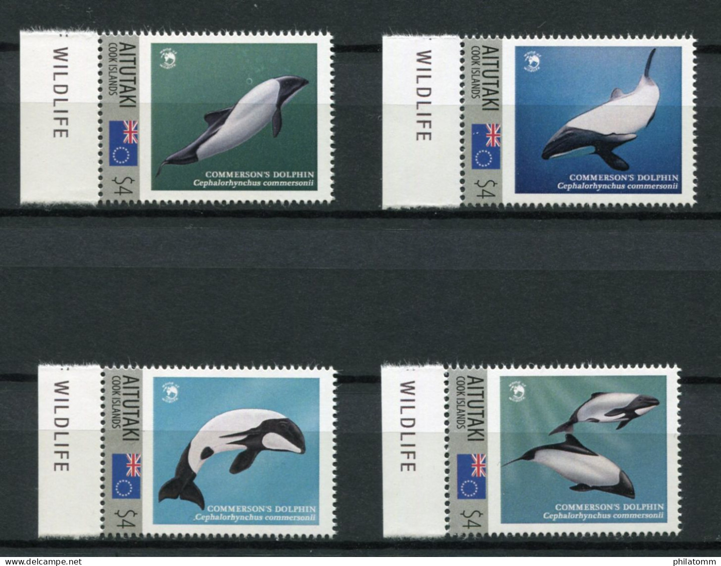 Aitutaki - 4 X Mi.Nr. 872 - "Delphine / Dolphins" ** / MNH (aus Dem Jahr 2012) - Aitutaki