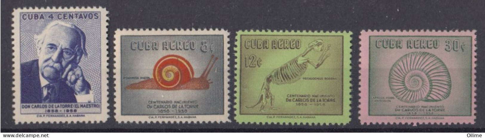 CUBA 1958. CENTENARIO DEL NACIMIENTO DE CARLOS DE LA TORRE. MNH. EDIFIL 758/61 - Neufs