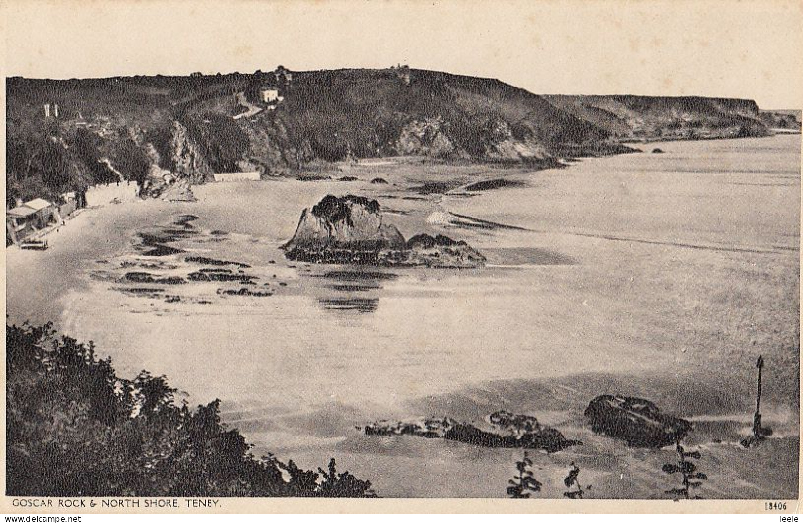 CA72. Vintage Postcard. Goscar Rock  And North Shore, Tenby. Pembrokeshire - Pembrokeshire