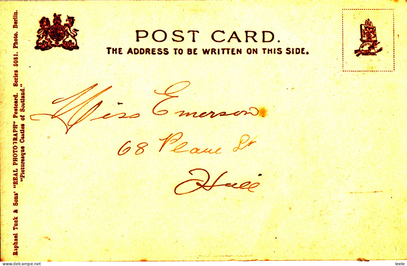 CA62. Antique Undivided Postcard. Dunbarton Castle. By S W Hayes - Dunbartonshire