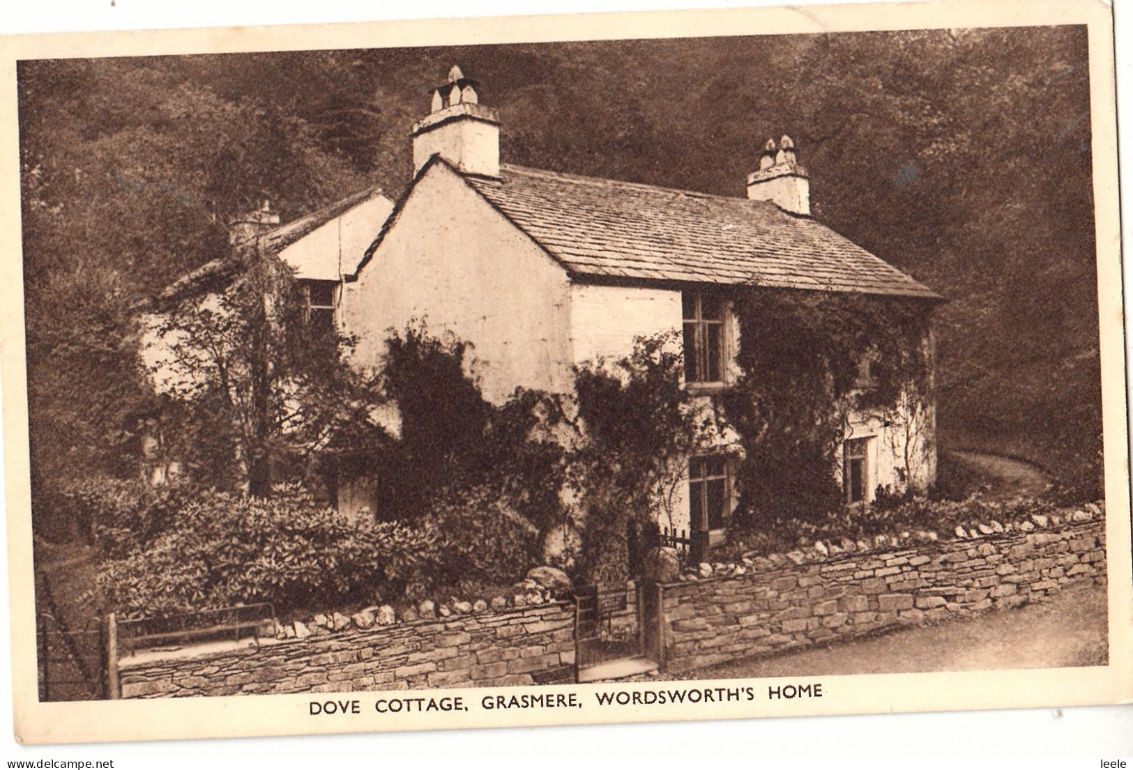 CA51. Vintage Postcard.  Dove Cottage, Grasmere, Wordsworth's Home - Grasmere