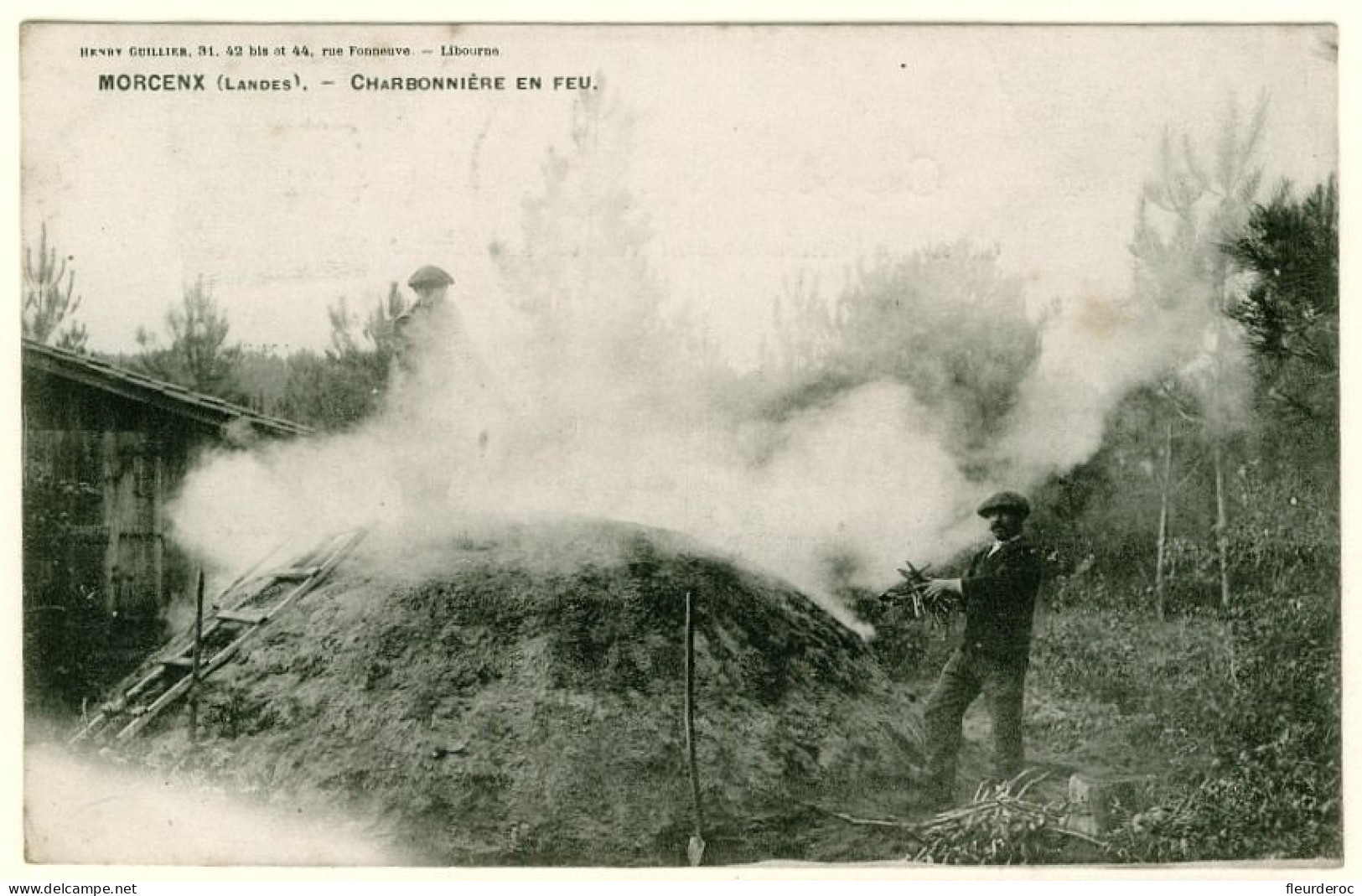 40 - BT54172CPA - MORCENX - Charbonniere En Feu - Carte Pionnière - Parfait état - LANDES - Morcenx