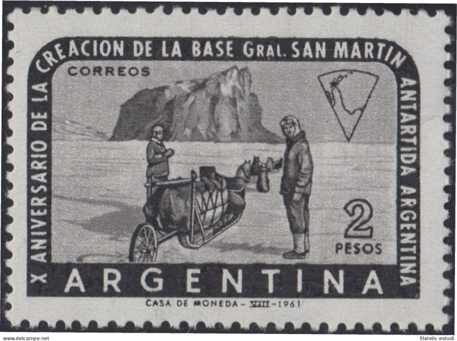 Argentina 646 1961 10 Años De La Base De La Antártida General San Martín MH - Autres & Non Classés