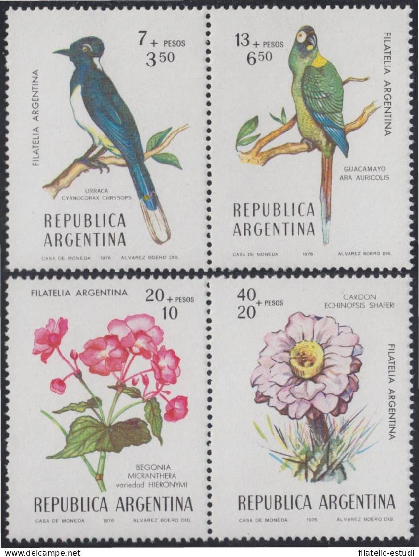 Argentina 1053a/1056a 1976 Pájaros Y Flores Birds And Flowers MNH - Andere & Zonder Classificatie