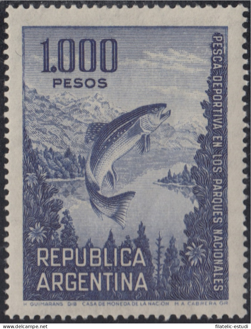 Argentina 827 1968 Serie Corriente Pesca Deportiva Pez Fish MH - Sonstige & Ohne Zuordnung