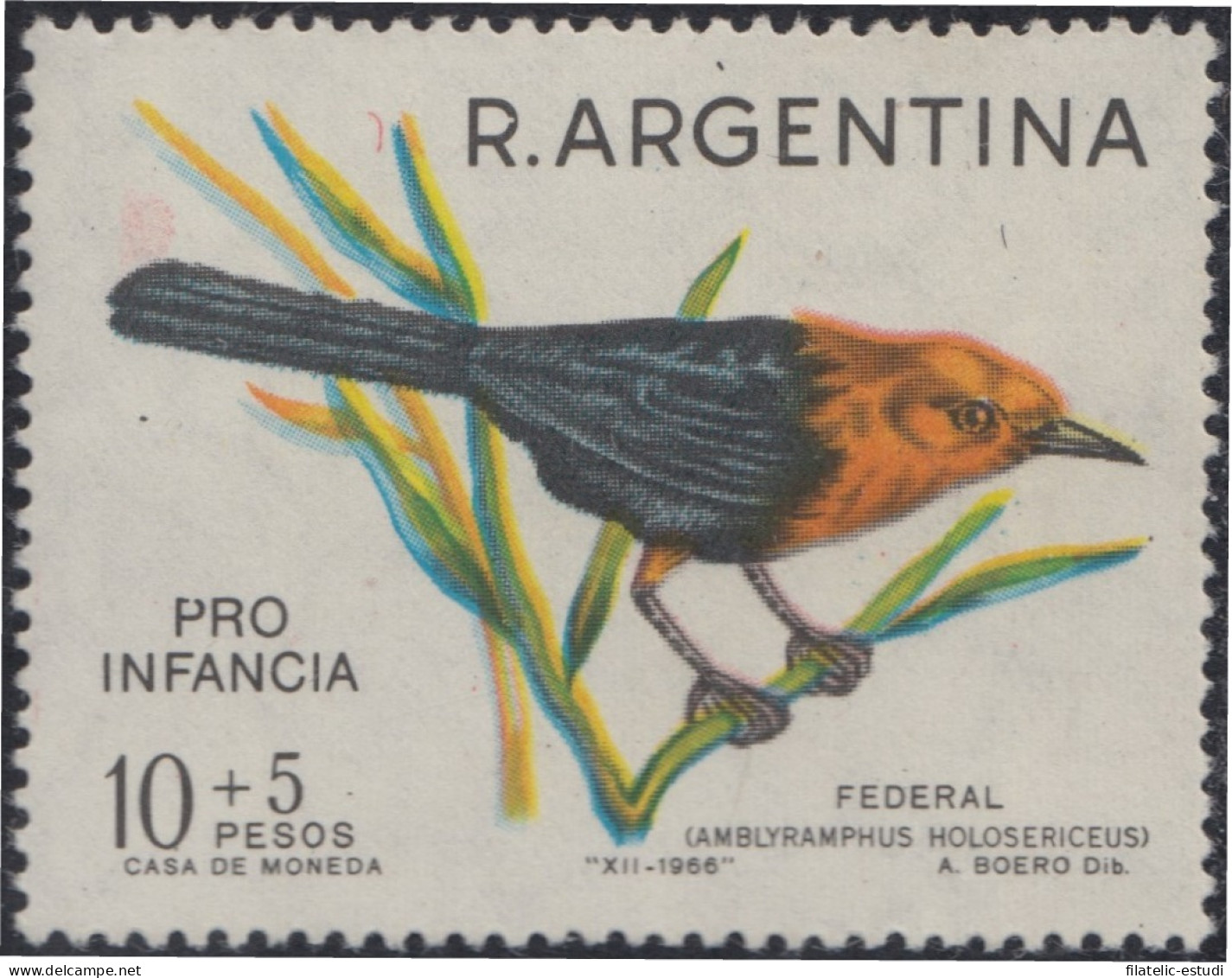 Argentina 784 1967 Pájaro Bird Fauna Sobrecarga Pro Infancia MH - Altri & Non Classificati