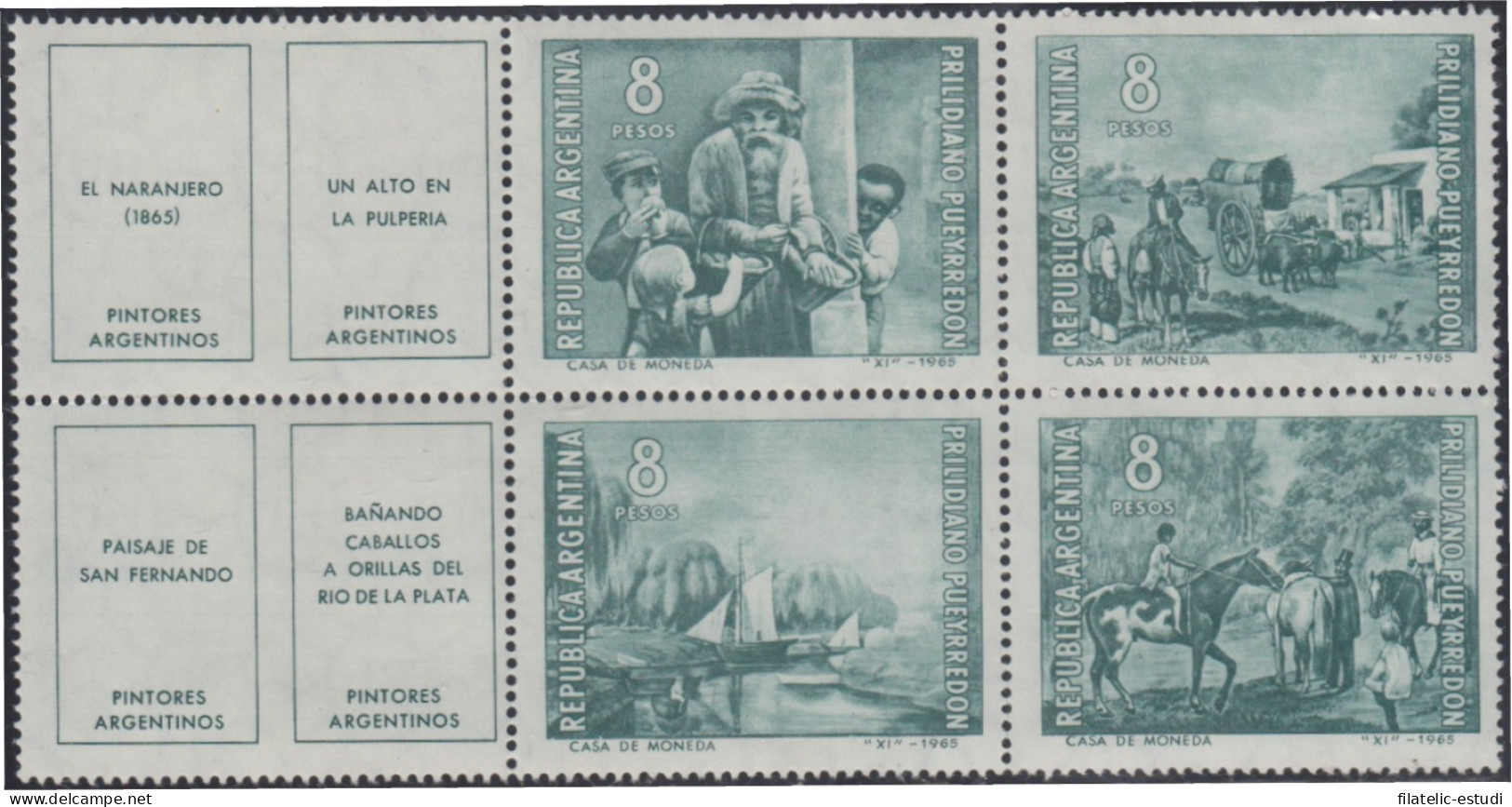 Argentina 725a/28a 1966 Obras Del Pintor Prilidiano Pueyrredon MNH - Other & Unclassified