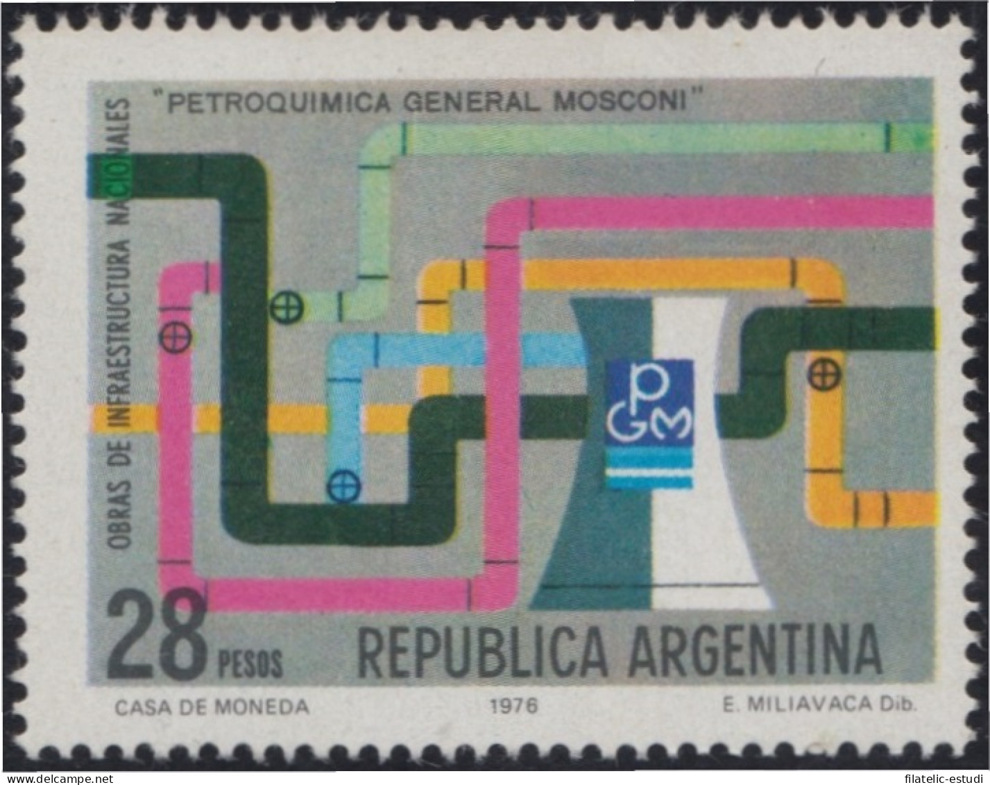 Argentina 1070 1976 Infraestructuras Nacionales MNH - Otros & Sin Clasificación