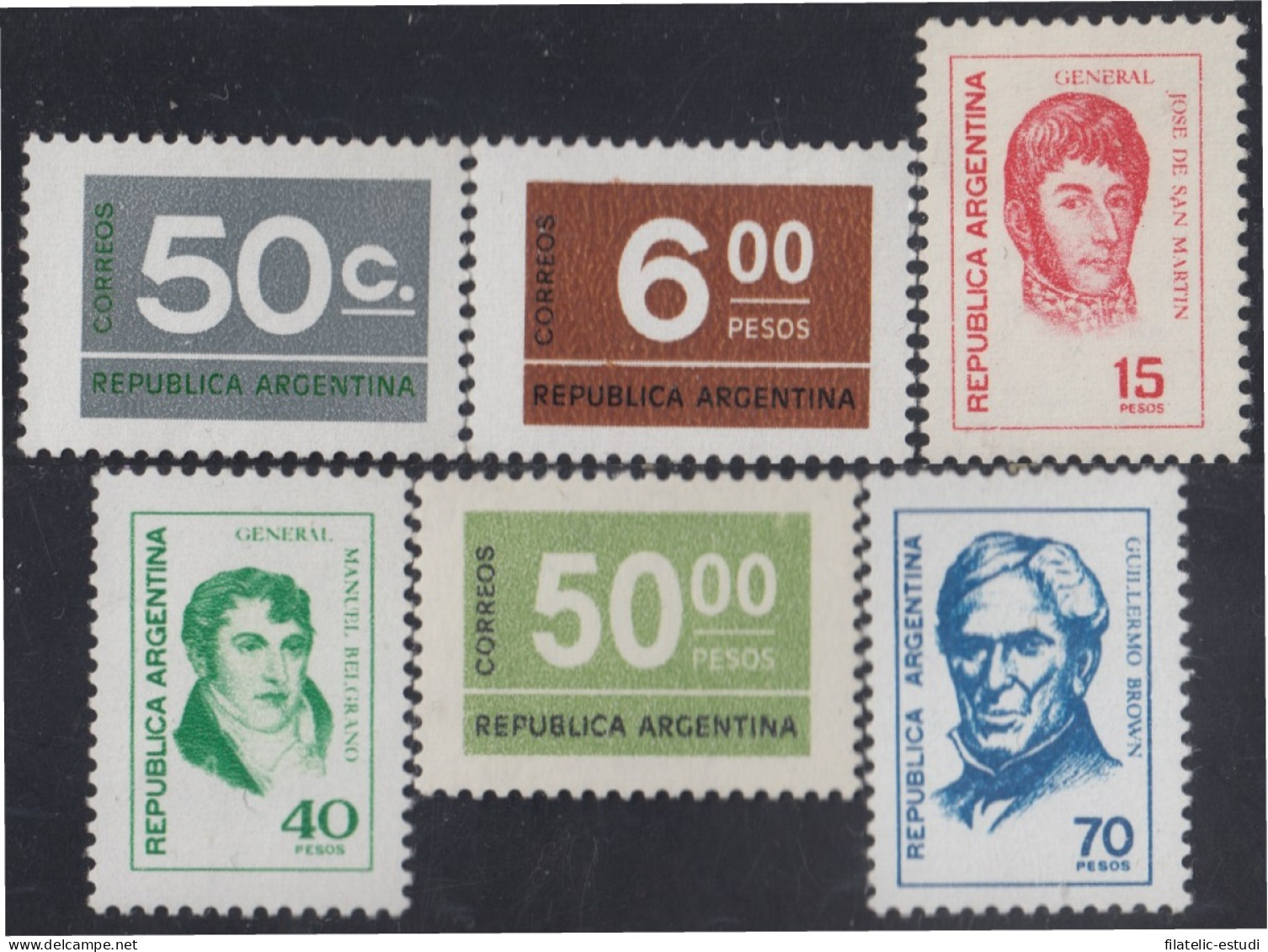 Argentina 1063/1068 1976 Serie Corriente. Tipos 1970/71 MH - Autres & Non Classés