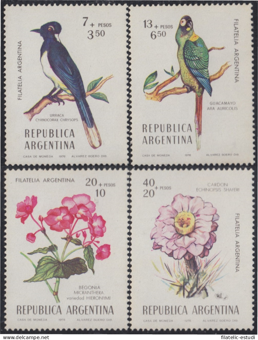 Argentina 1053/1056 1976 Pájaros Y Flores Birds And Flowers MNH - Autres & Non Classés
