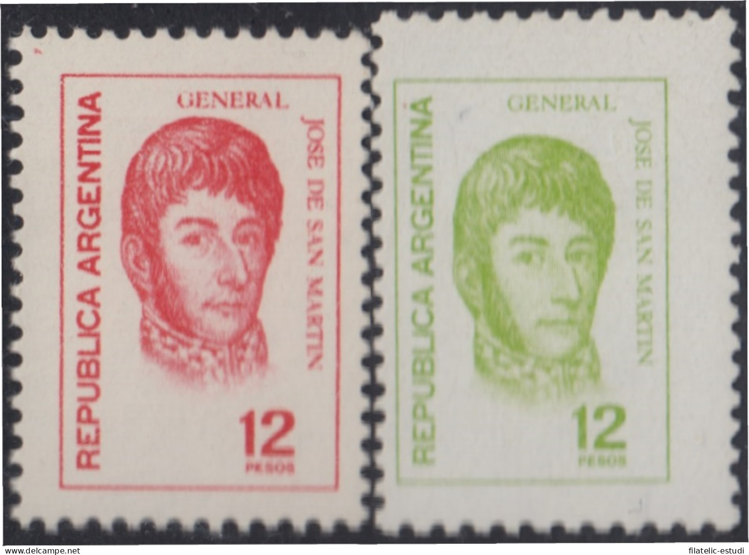 Argentina 1038/1039 1975 Serie Corriente. General José De San Martín MNH - Autres & Non Classés