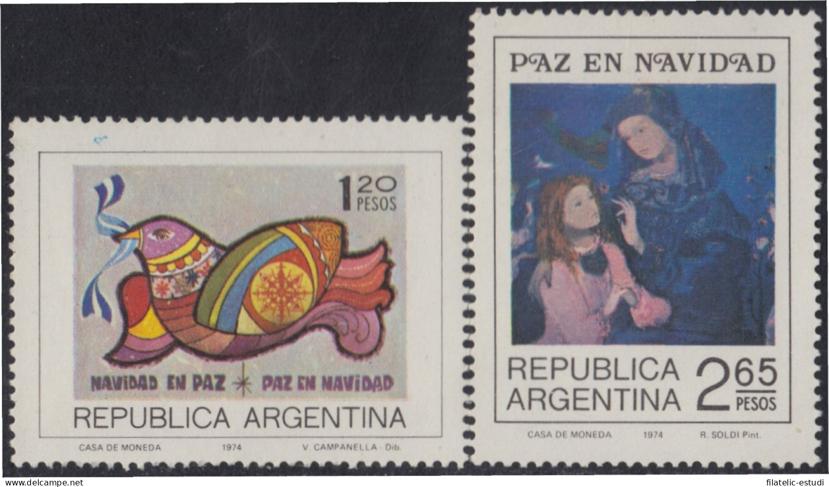 Argentina 993/94 1974 Navidad Chritsmas Pinturas MNH - Autres & Non Classés