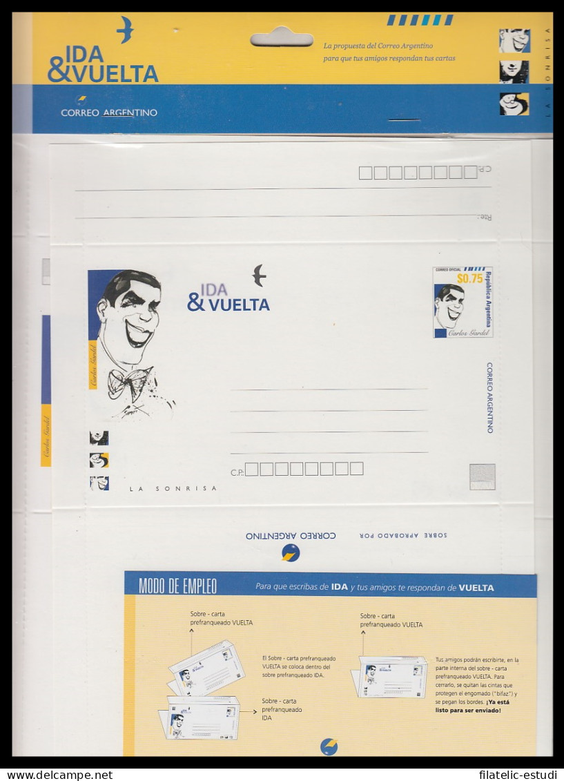 Argentina Aerogramas Carlos Gardel Con Sello Impreso - Autres & Non Classés