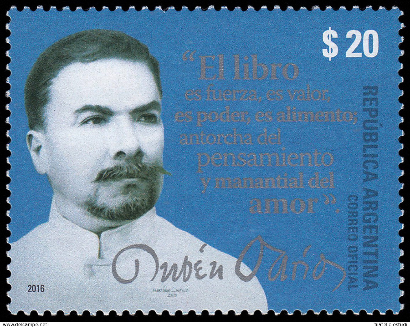 Argentina 3103 2016 Rubén Darío MNH - Other & Unclassified