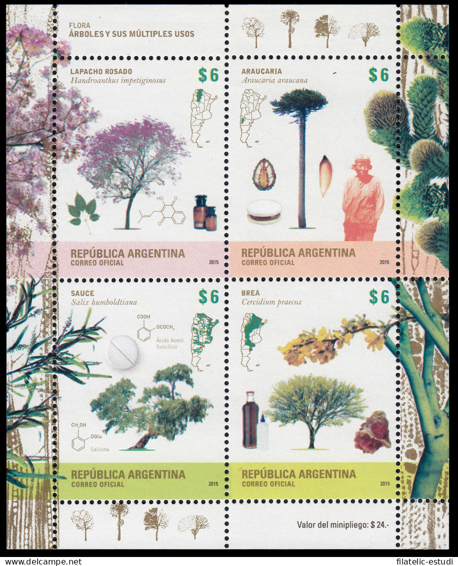 Argentina 3072/75 2015 Árboles Trees MNH - Other & Unclassified