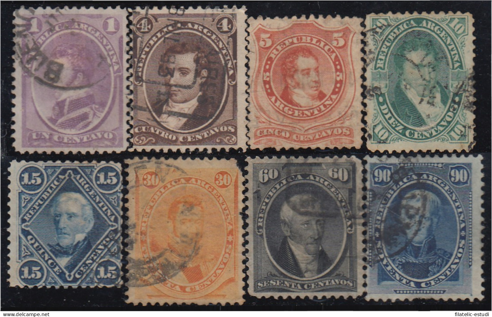 Argentina 16/23 1867/73 Grandes Figuras Usado - Altri & Non Classificati