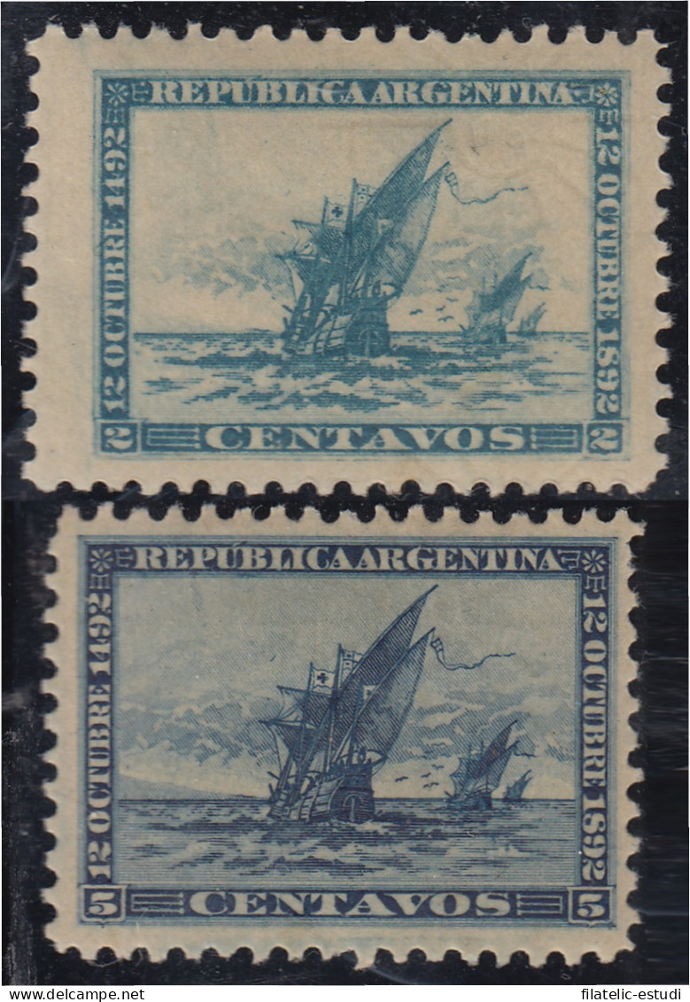 Argentina 92/93 1892 4º Centenario Del Descubrimiento De América MH - Autres & Non Classés