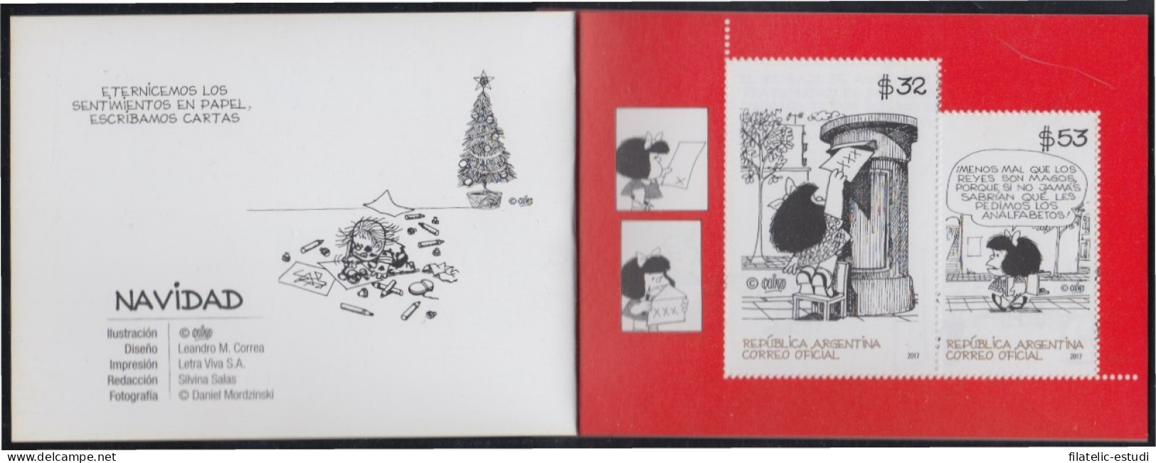 Argentina  3179C 2017 MNH Navidad Christmas Mafalda Carnet - Sonstige & Ohne Zuordnung