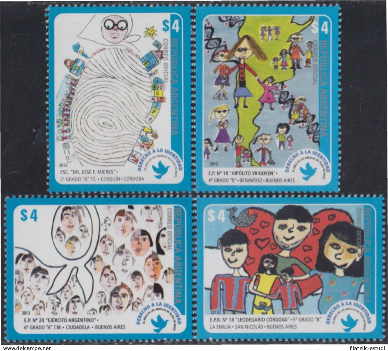 Argentina 2996/99 2013 Dibujos Infantiles Concurso Derecho A La Identidad MNH - Otros & Sin Clasificación