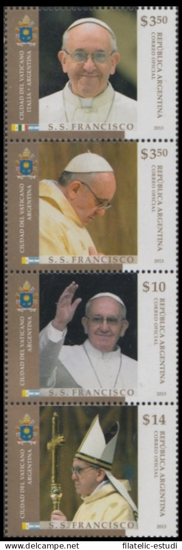 Argentina 2987/90 2013 Personalidad Su Santidad Papa Francisco MNH - Sonstige & Ohne Zuordnung