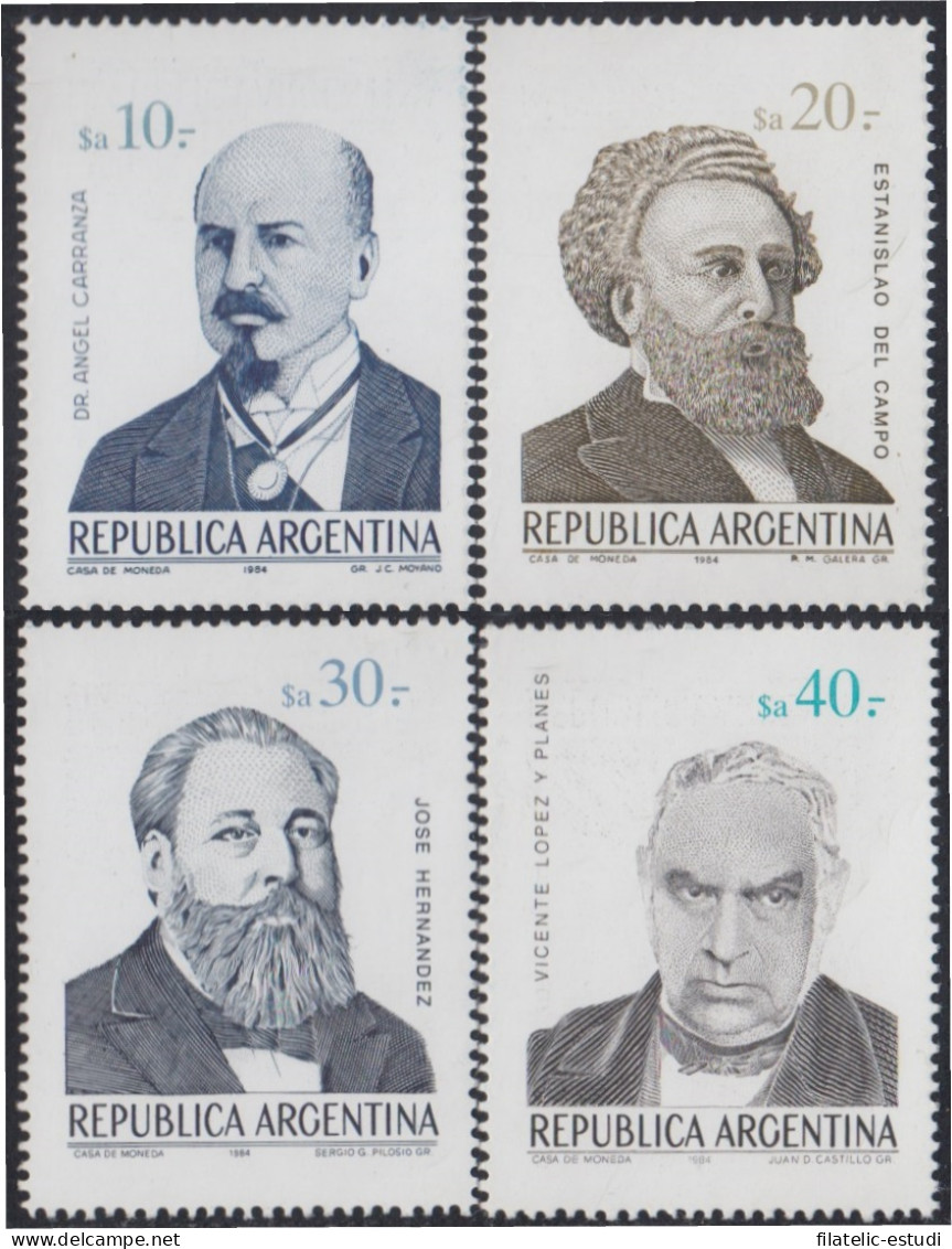 Argentina 1452/55 1985 Retratos De Autores Célebres MNH - Sonstige & Ohne Zuordnung