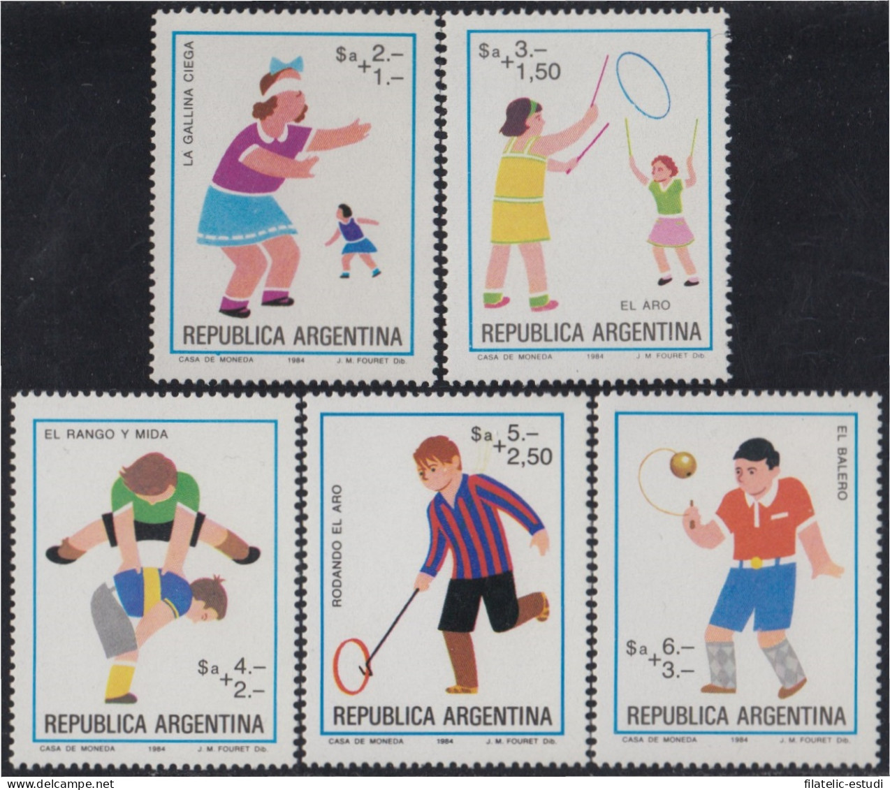 Argentina 1417/21 1984 Filatelia Argentina Juegos Infantiles MNH - Altri & Non Classificati