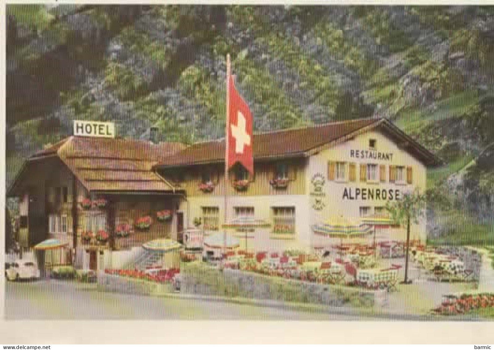 HOTEL RESTAURANT, ALPENROSE GADMEN SUSTENSTRASSE COULEUR REF 14665 - Hotels & Gaststätten