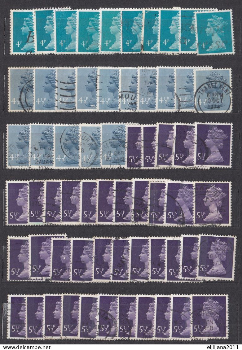 ⁕ GB / UK / QEII. ⁕ Queen Elizabeth II. Machin, Definitives ⁕ 1970 Stamps In Two Albums - See Scan 37 Pages (7v Perfin) - Collezioni
