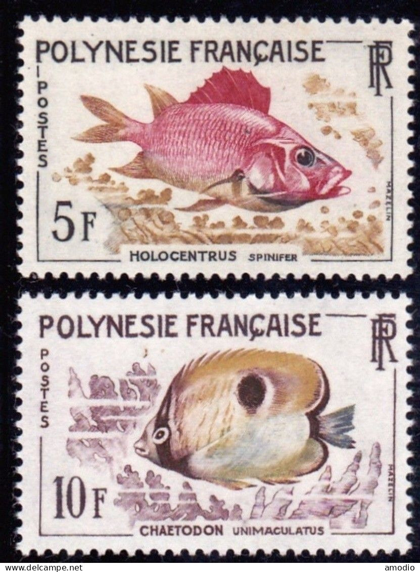 Polynesie YT 18/21 Poissons Des Coraux N** MNH 2 Scans - Neufs