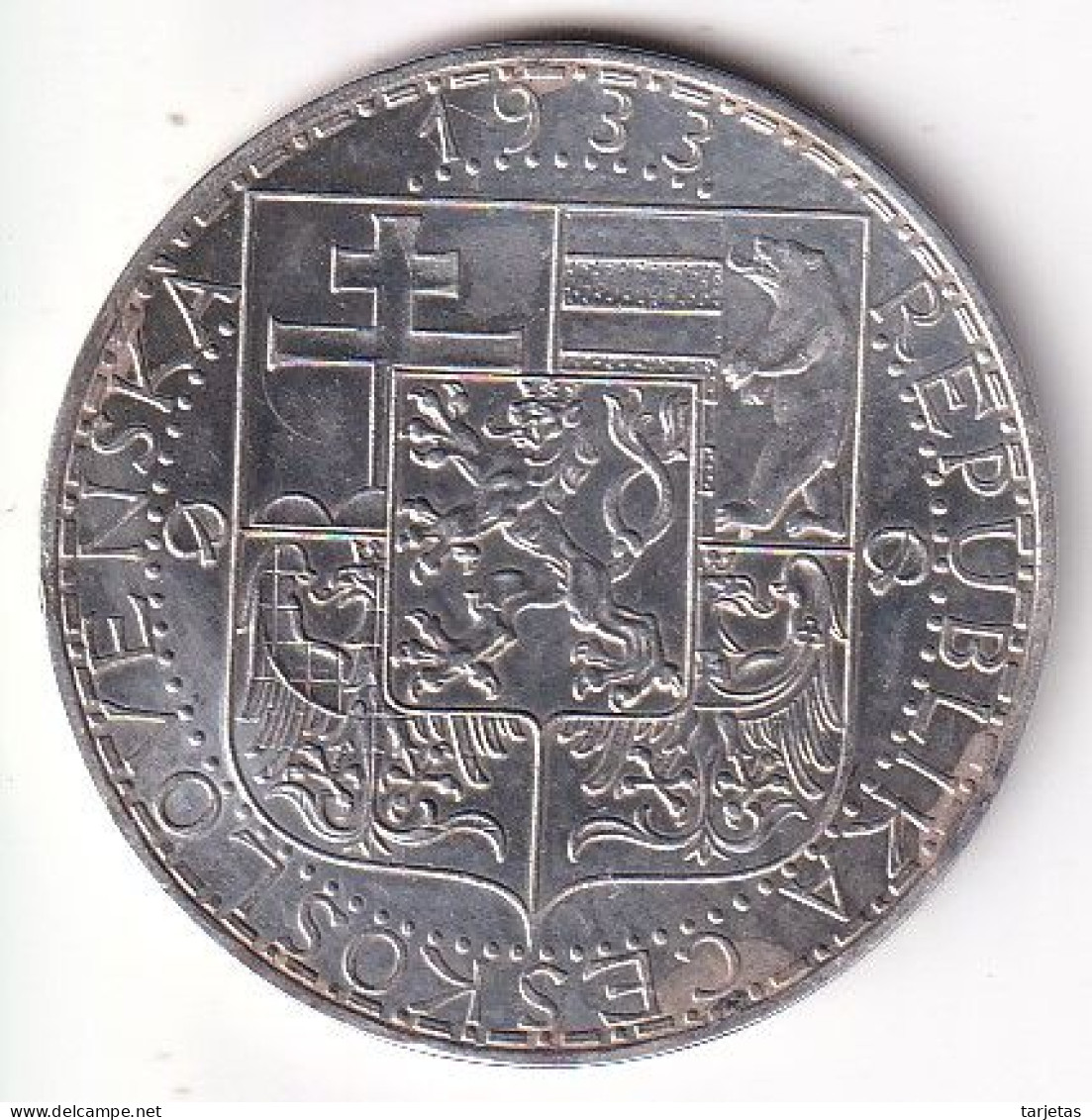 MONEDA DE PLATA DE CHECOSLOVAQUIA DE 20 KORUN DEL AÑO 1933 (COIN) SILVER-ARGENT - Tchécoslovaquie