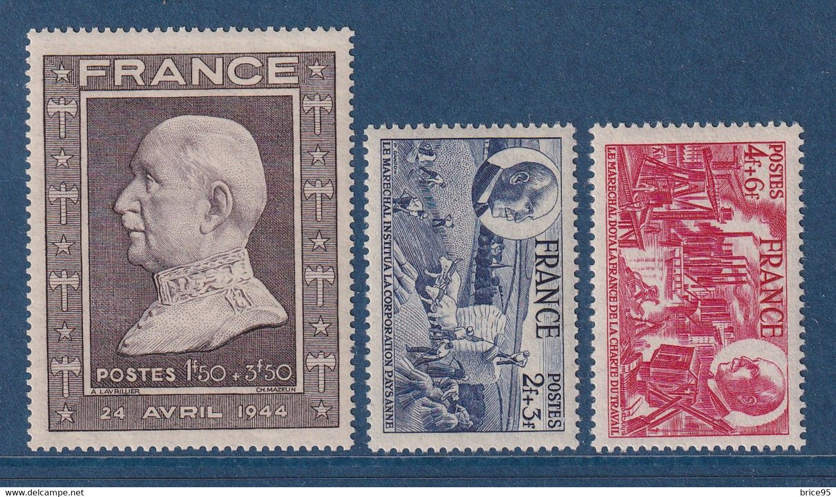 France - YT Nº 606 à 608 ** - Neuf Sans Charnière - 1944 - Unused Stamps