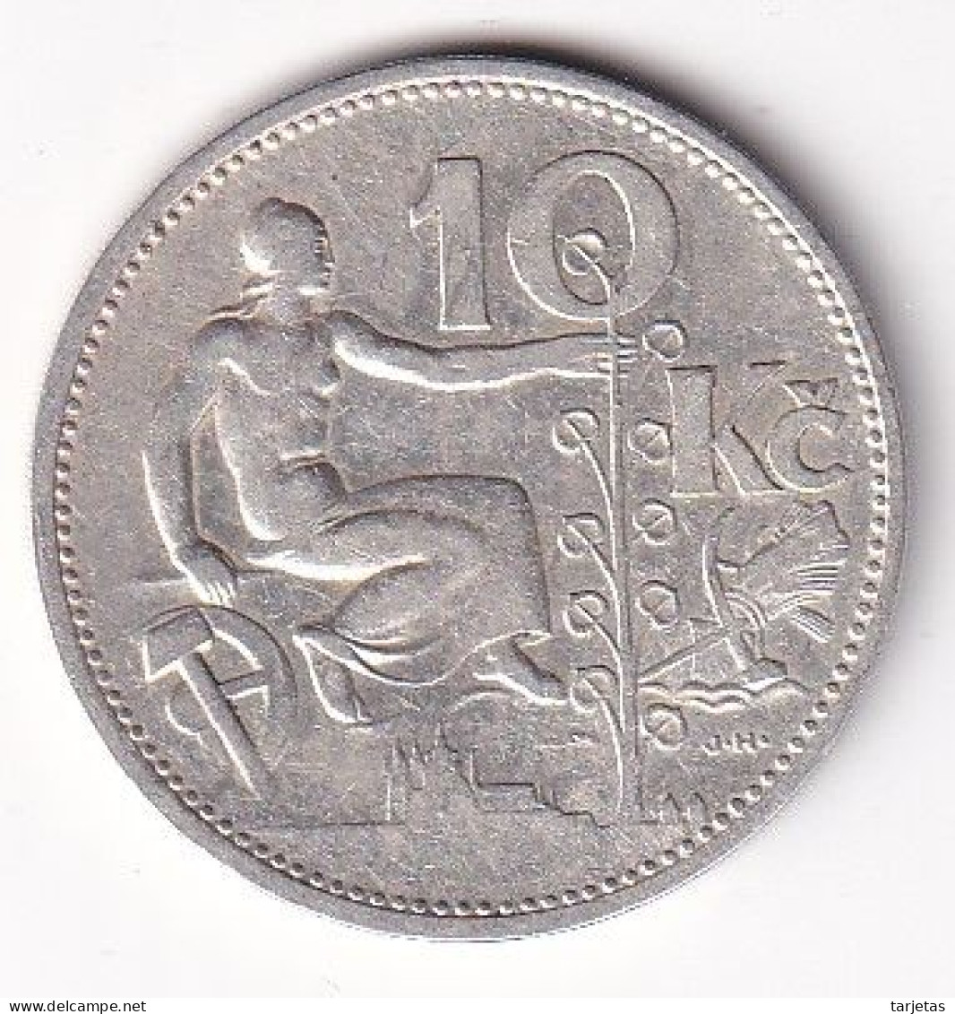 MONEDA DE PLATA DE CHECOSLOVAQUIA DE 10 KORUN DEL AÑO 1932 (COIN) SILVER-ARGENT - Cecoslovacchia