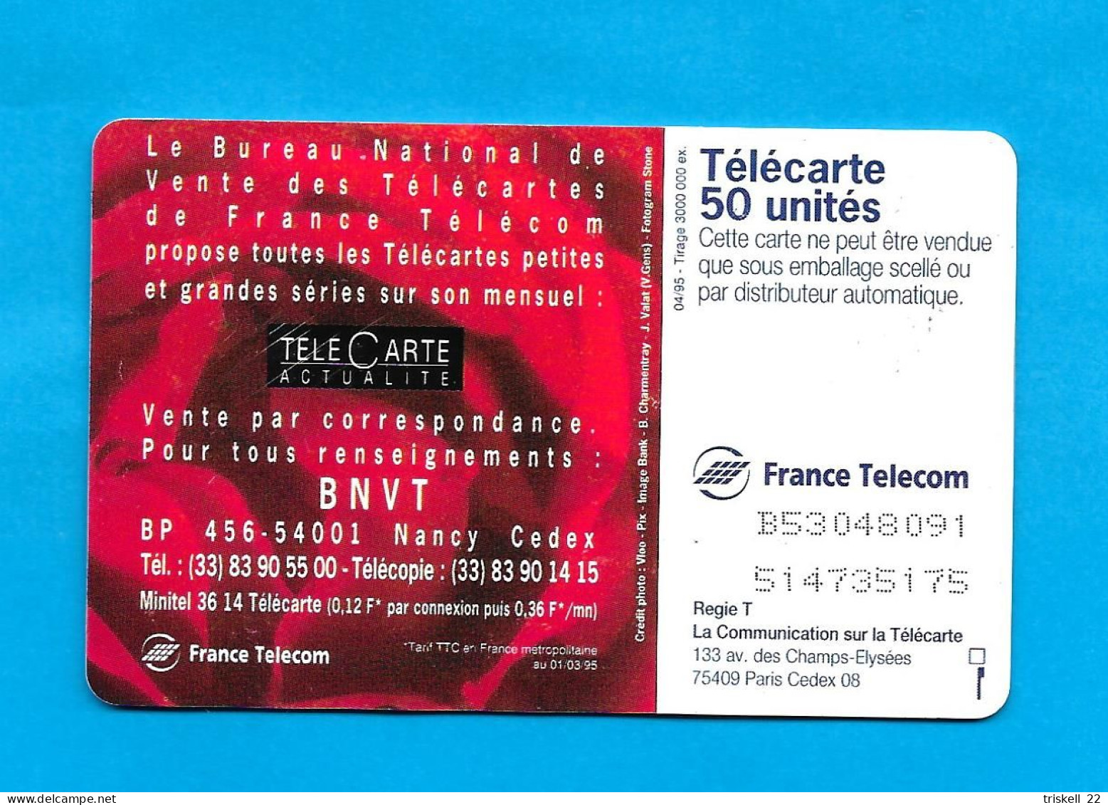 Télécarte France. F549. BNVT Passionnement . 1995.04. 50 Unités - 1995