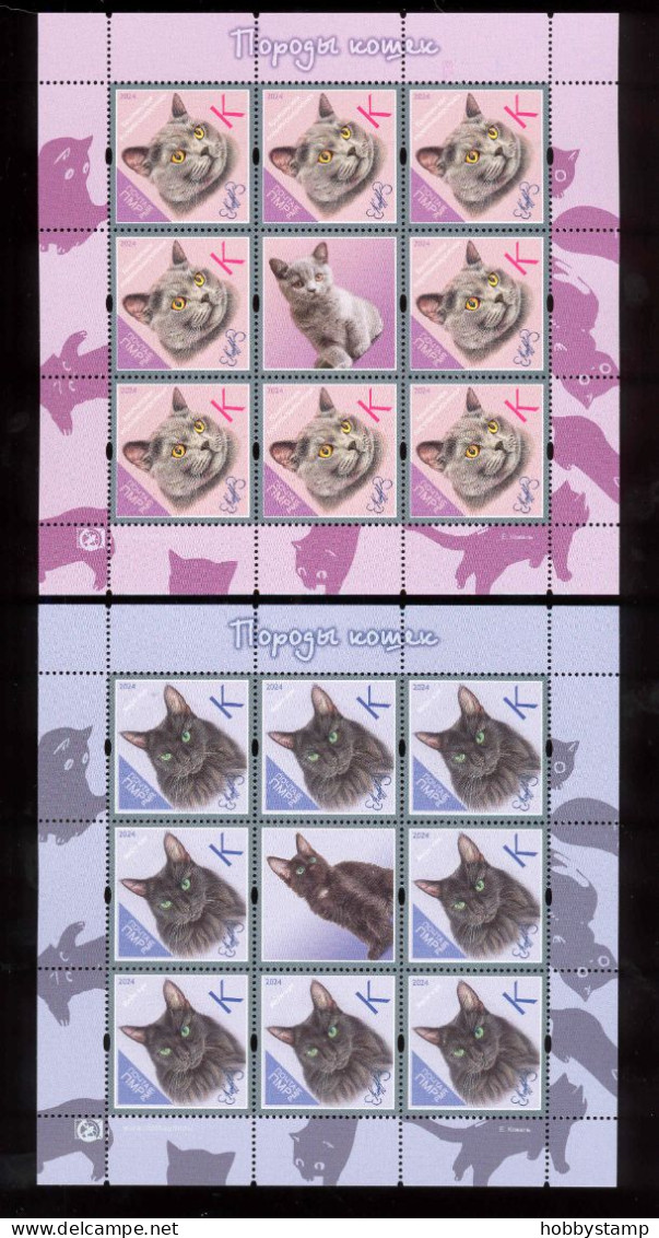 Label Transnistria 2024  Cat Breeds Cats 4Shets**MNH - Fantasie Vignetten
