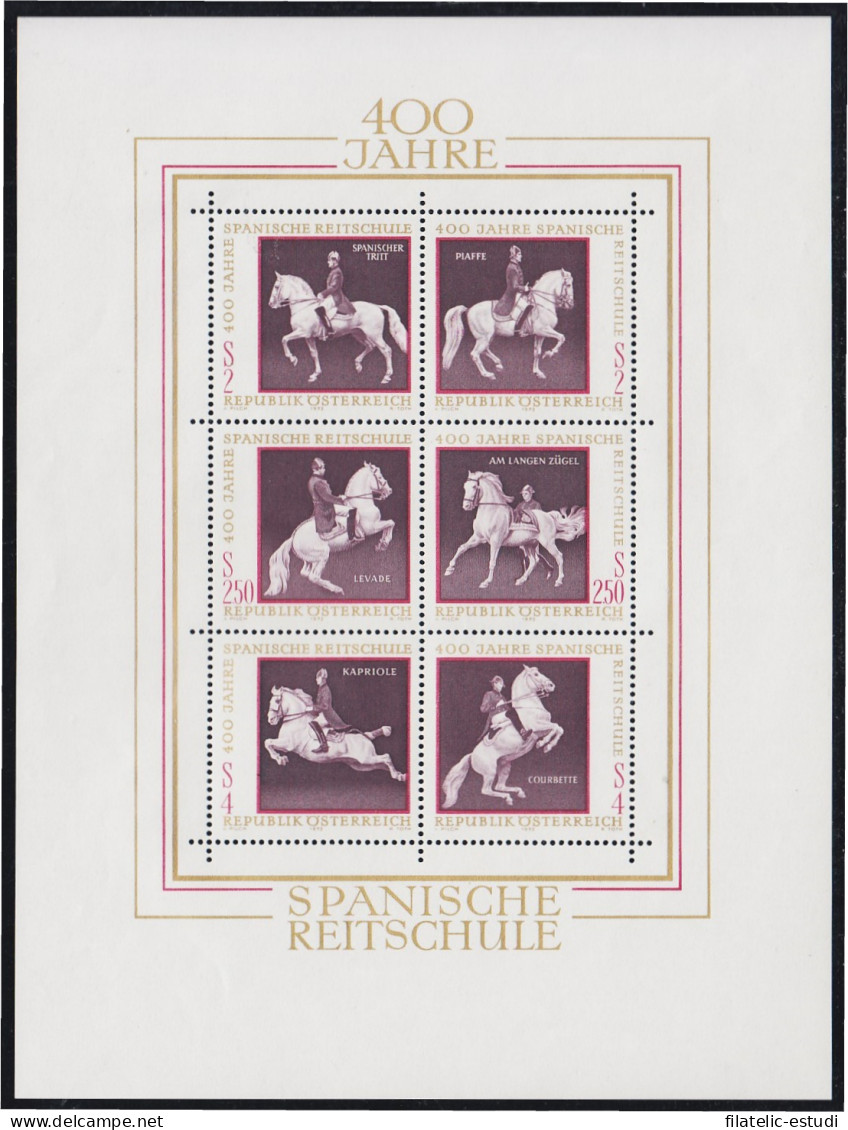 Österreich Austria HB 7 1972 4º Centenario De La Alta Escuela Equitación Españ - Autres & Non Classés