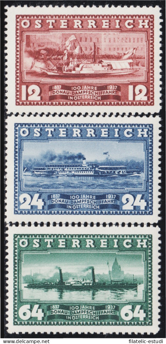 Österreich Austria 496/98 1937 Centenario De La Navegación En Vapor En El Danu - Andere & Zonder Classificatie