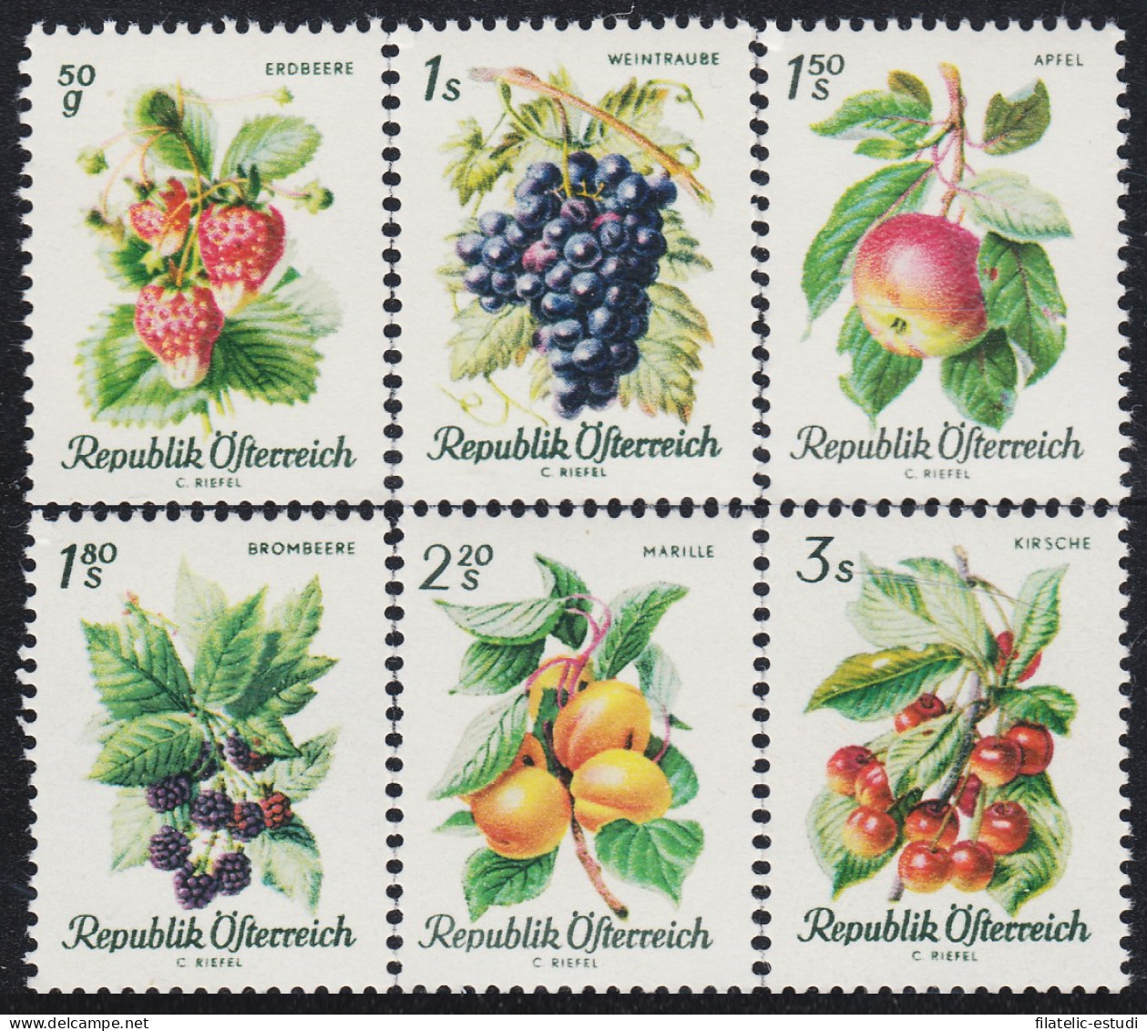 Österreich Austria 1058/63 1966 Frutas MNH - Autres & Non Classés
