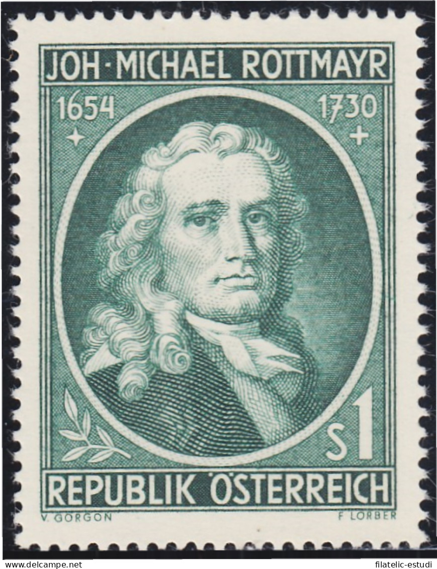 Austria Österreich 839 1954 Pintor Johann Michael Rottmayr Von Rosenbrunn MNH - Sonstige & Ohne Zuordnung