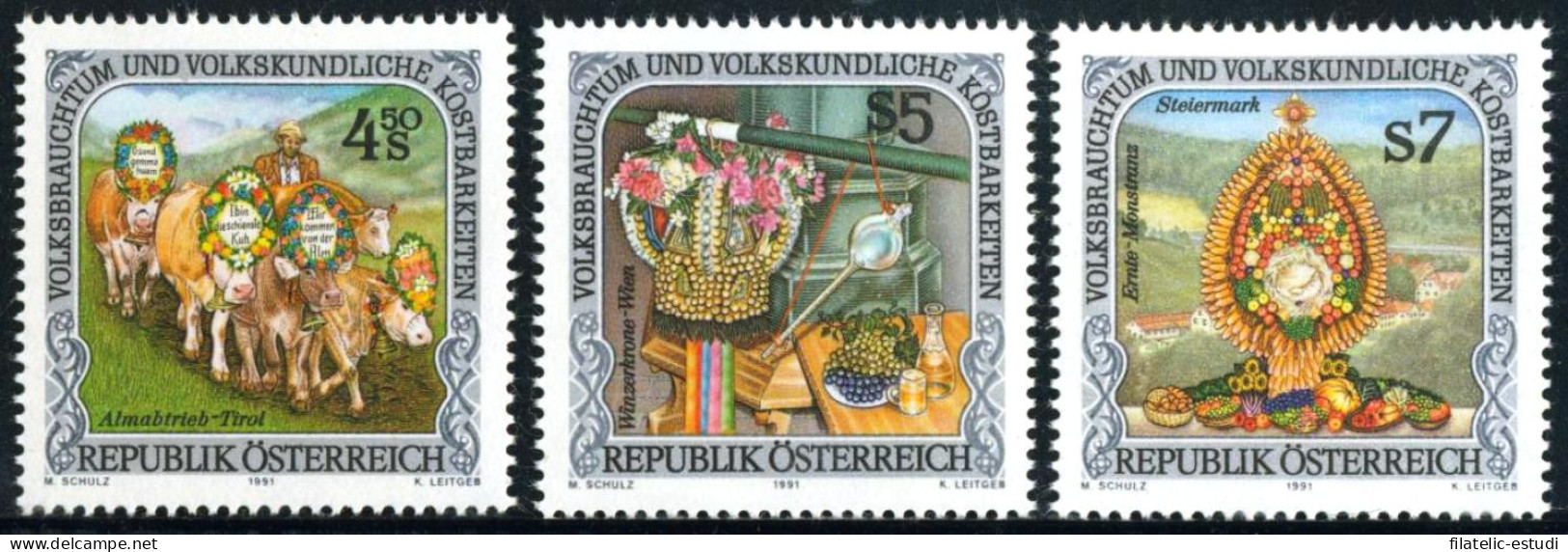 VAR1 Öesterreich Austria  Nº 1870/72  1991  MNH - Autres & Non Classés