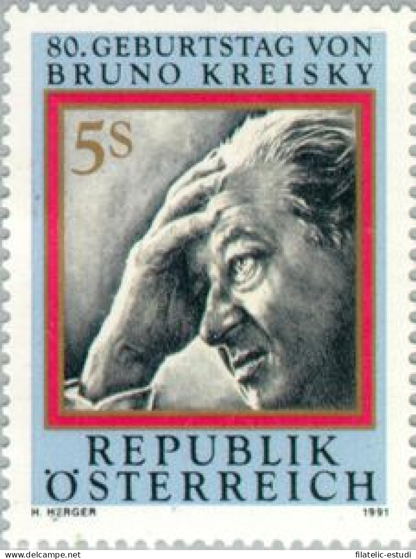 Öesterreich Austria - 1845 - 1991 80º Aniv. Del Canciller Bruno Kreisky Lujo - Otros & Sin Clasificación