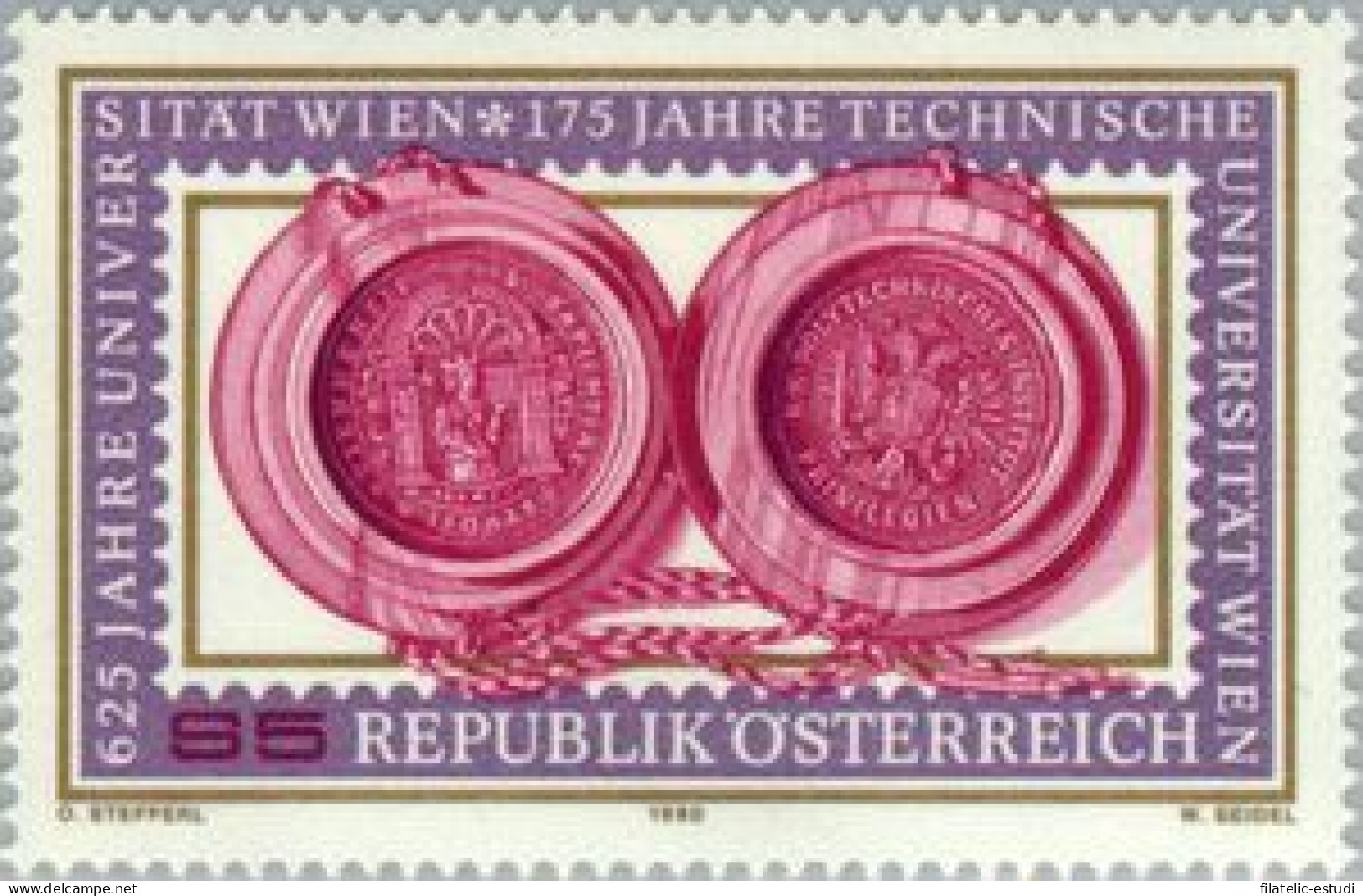 Öesterreich Austria - 1813 - 1990 625º Aniv. De La Universidad De Viena Y 175º - Altri & Non Classificati